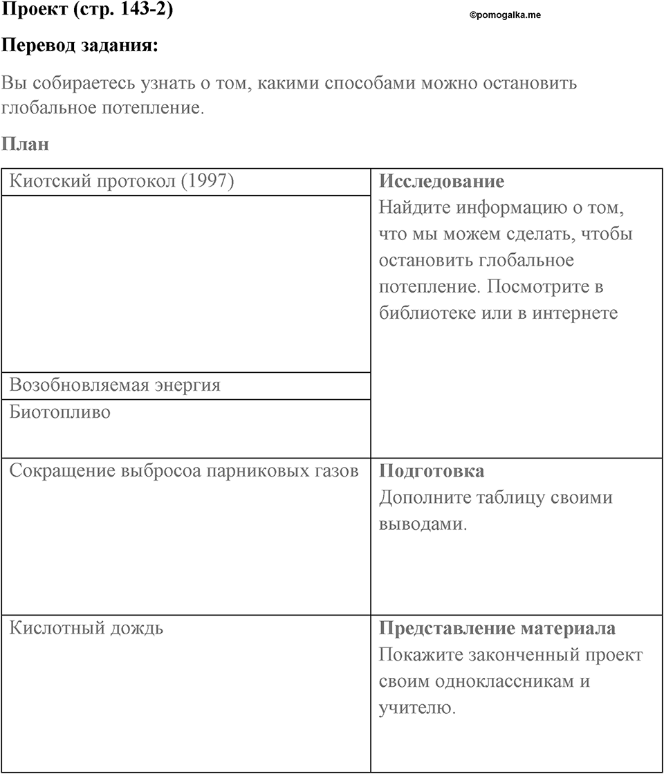 Страница 143. Extra contents. Science. Задание №2 — решение 1
