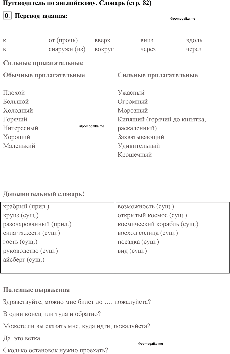 Страница 82. Final Frontiers. Language Guige. Задание №0 — решение 1