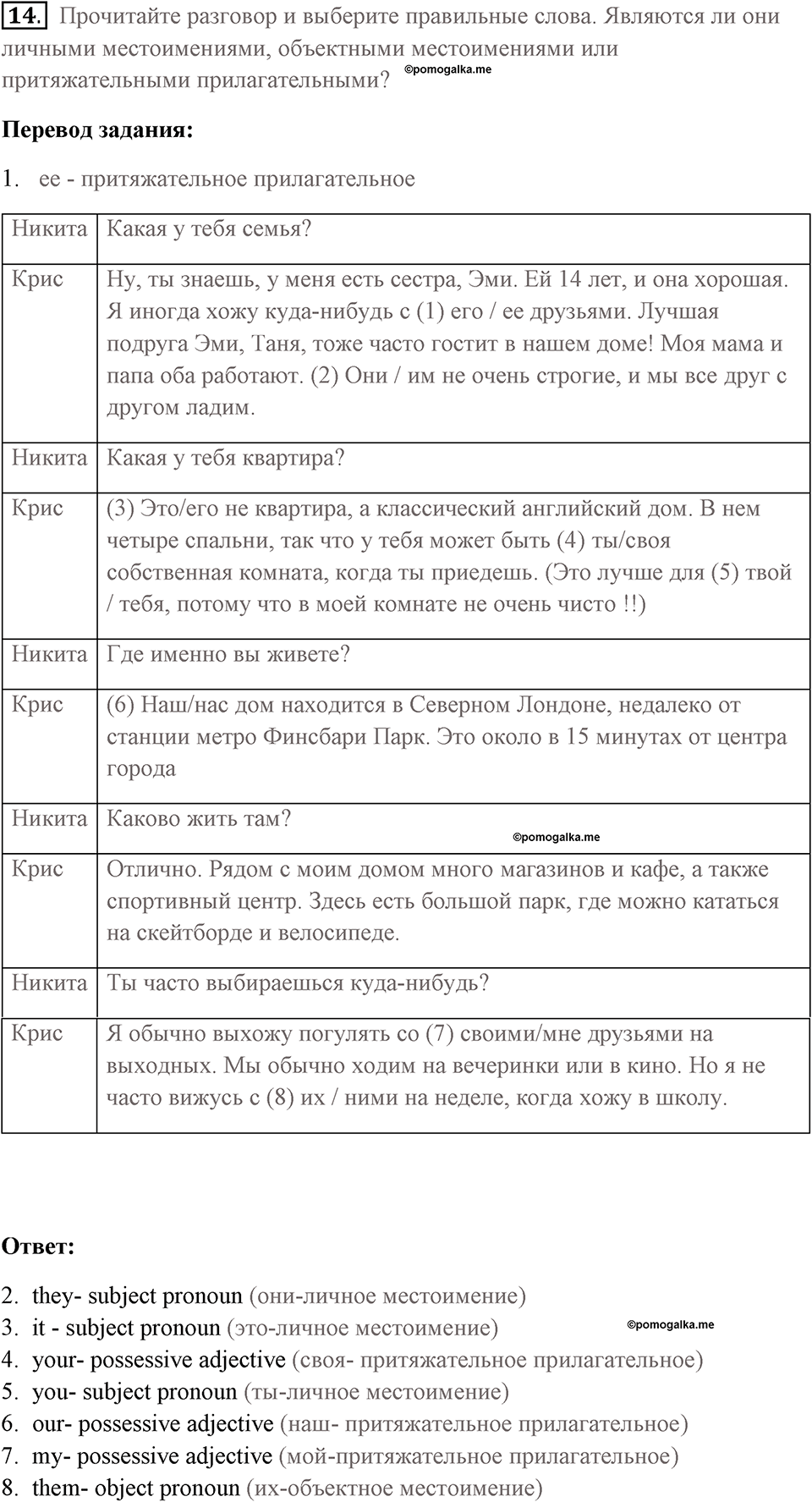 Страница 6-8. Starter Unit. Задание №14 — решение 1
