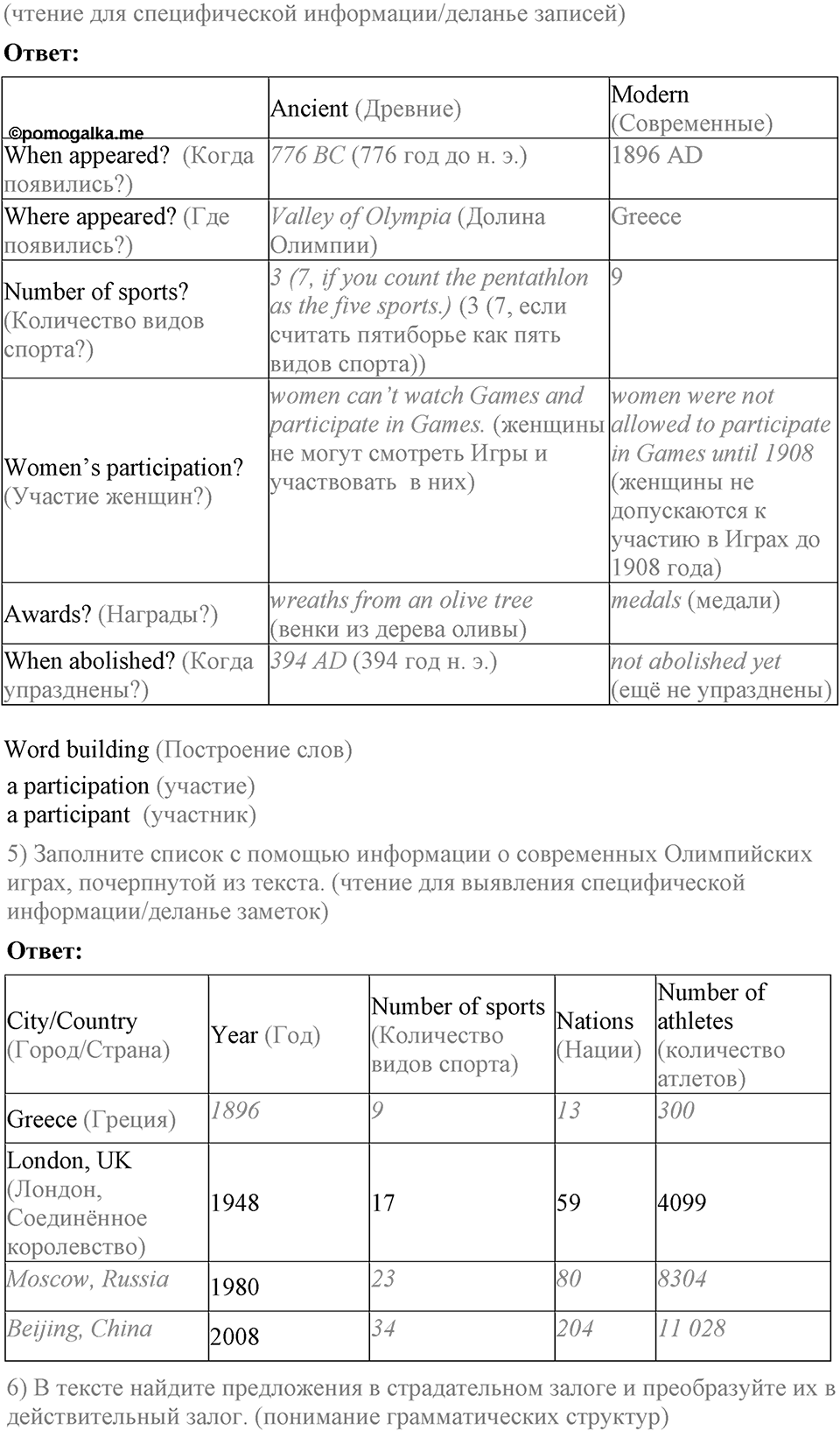 Unit 4. Are you a good sport?. Lesson 4 Задание №1 — решение 2