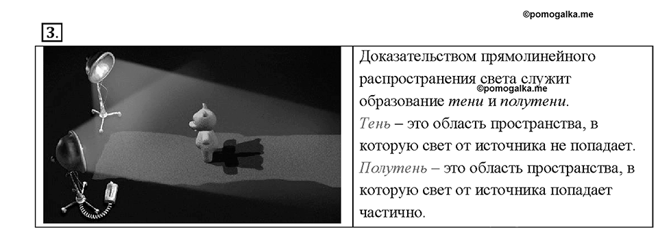 Глава 4. Световые явления. §63. Источники света. Распространение света. Вопрос №3 — решение 1