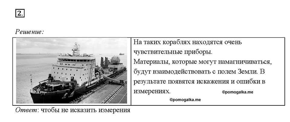 Глава 3. Электромагнитные явления. §61. Магнитное поле Земли. Упражнение 43. Номер №2 — решение 1