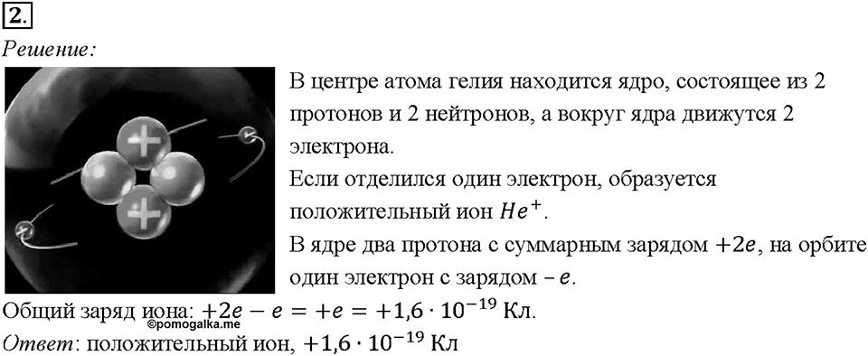 Глава 2. Электрические явления. §29. Строение атомов. Упражнение 20. Номер №2 — решение 1