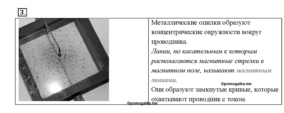 Глава 3. Электромагнитные явления. §58. Магнитное поле прямого тока. Магнитные линии. Вопрос №3 — решение 1