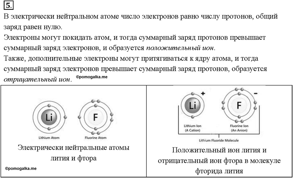 Глава 2. Электрические явления. §29. Строение атомов. Вопрос №5 — решение 1