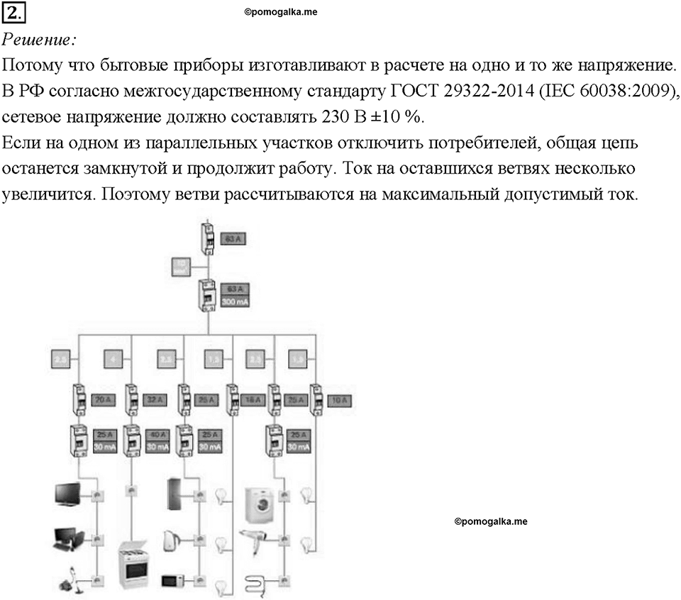 Глава 2. Электрические явления. §49. Параллельное соединение проводников. Упражнение 33. Номер №2 — решение 1
