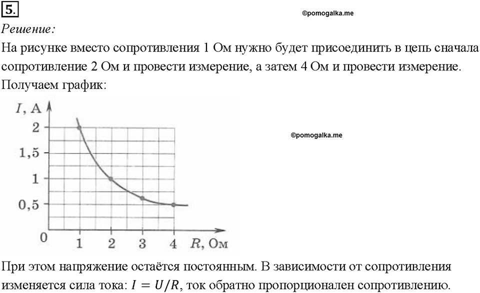 Глава 2. Электрические явления. §44. Закон Ома для участка цепи. Упражнение 29. Номер №5 — решение 1