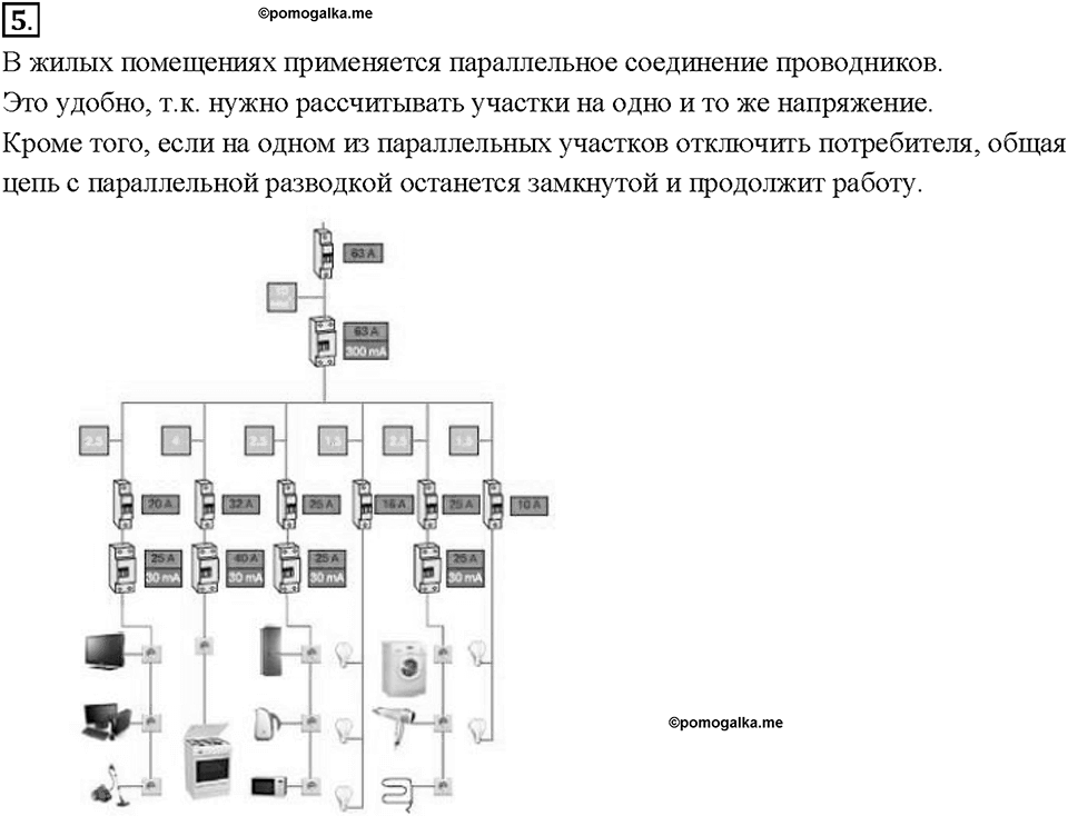 Глава 2. Электрические явления. §49. Параллельное соединение проводников. Вопрос №5 — решение 1