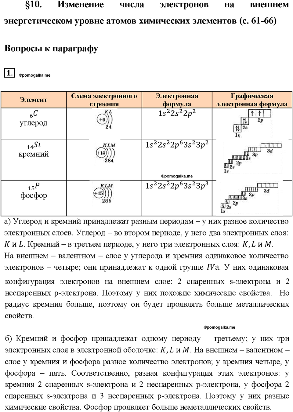 Глава 1. Атомы химических элементов. §10. Задание №1 — решение 1