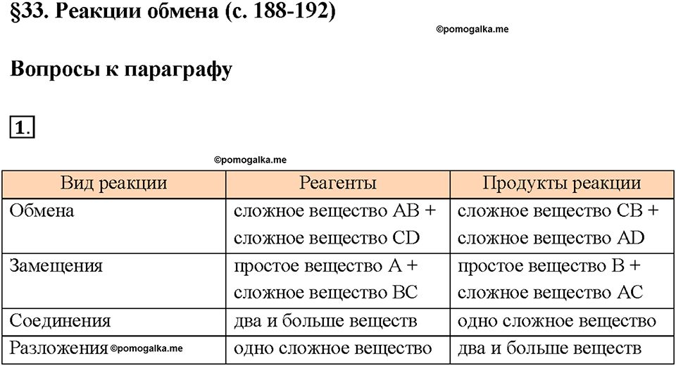 Глава 4. Изменения, происходящие с веществами. §33. Задание №1 — решение 1