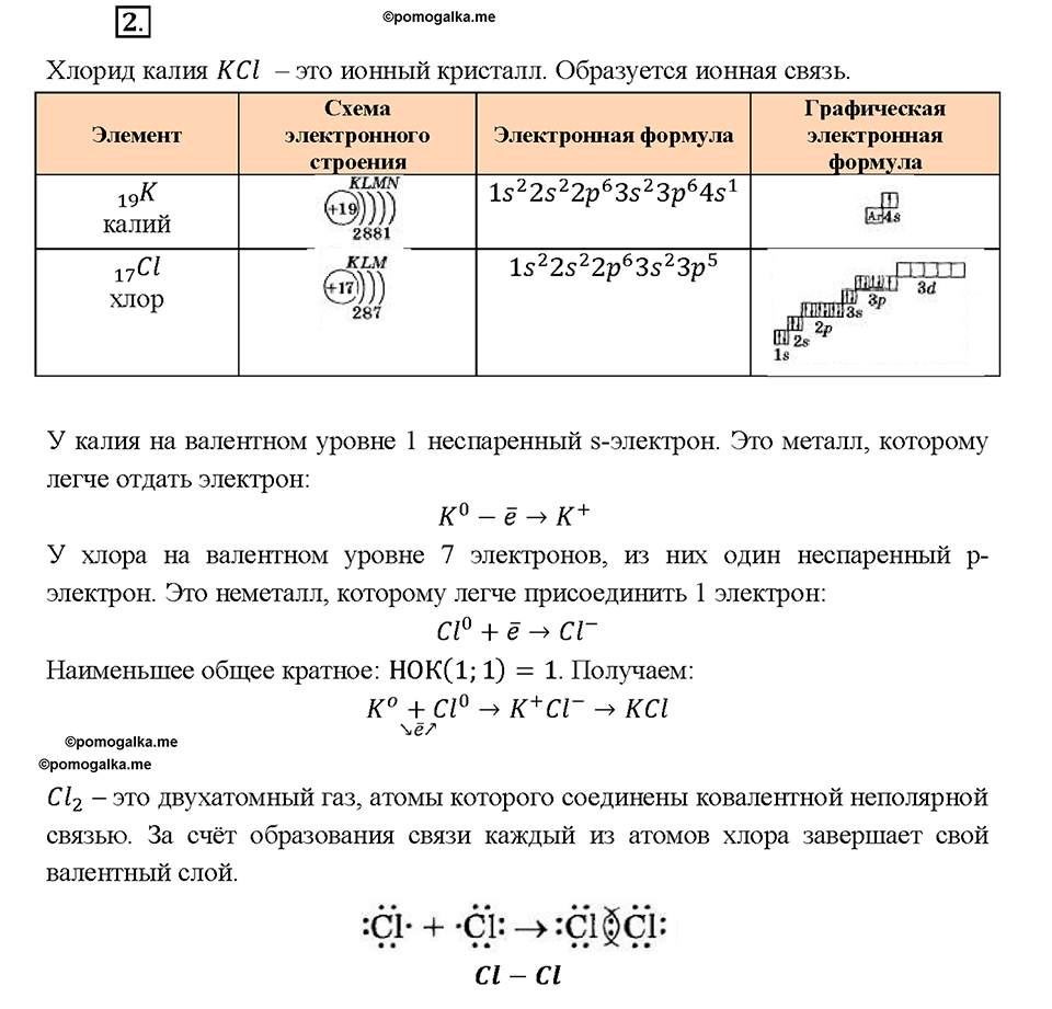 Глава 1. Атомы химических элементов. §11. Задание №2 — решение 1