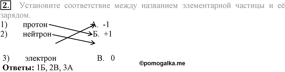 Первоначальные химические понятия. §7. Атомы, молекулы и ионы. Параграф §7 Тестовые задания №2 — решение 1