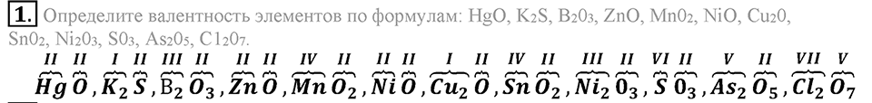 Первоначальные химические понятия. §17. Составление химических формул по валентности. Параграф §17 Подумай, ответь, выполни №1 — решение 1