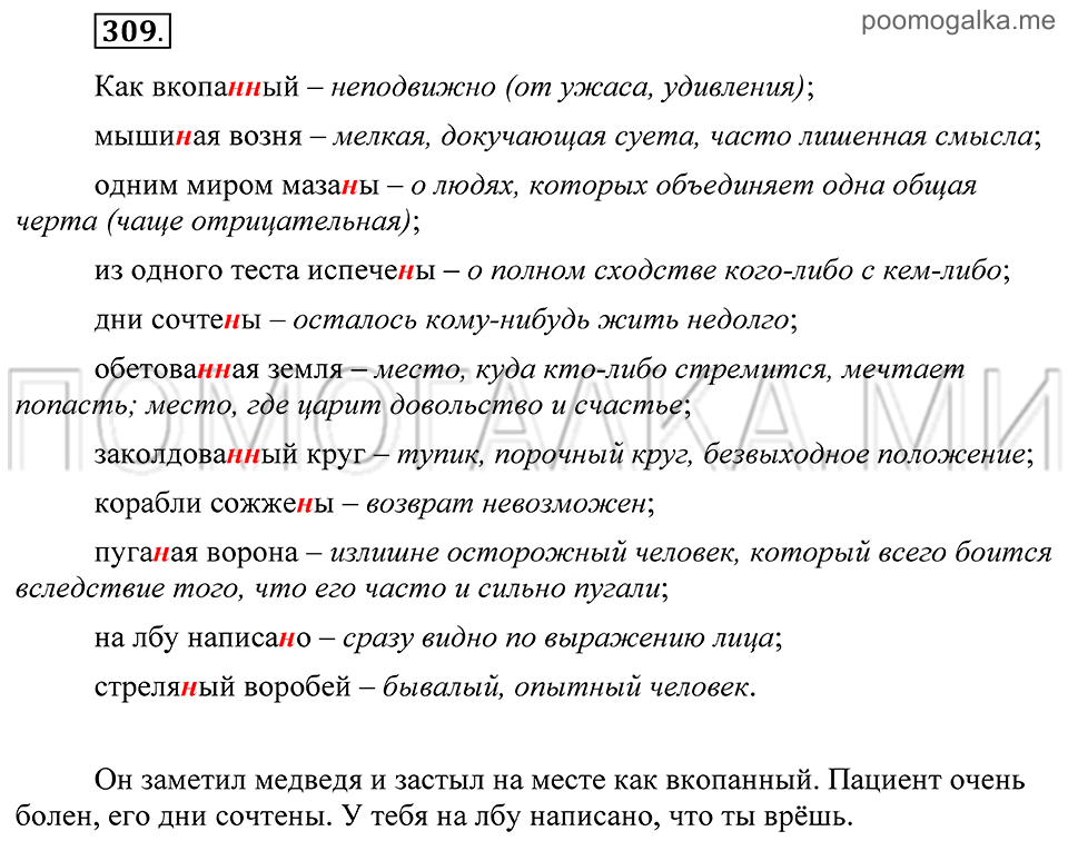 Упражнение 309 — решение 2