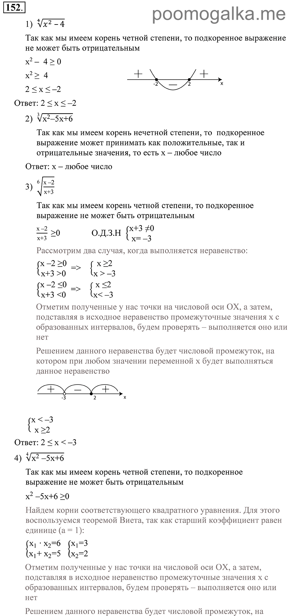 Глава 2. Степень с рациональным показателем. Упражнения. Номер №152 — решение 1