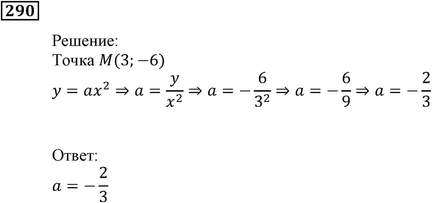 Квадратная функция. §9. Построение графика функции y=Rf(x). Номер №290 — решение 1