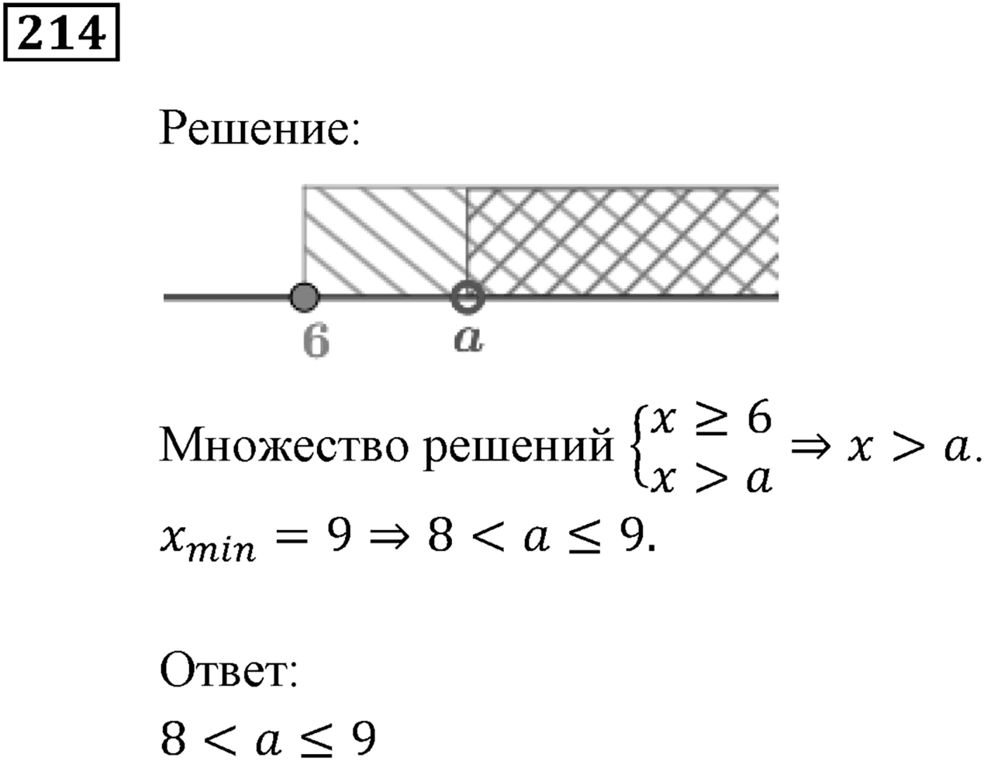 Неравенства. §6. Системы линейных неравенств с одной переменной. Номер №214 — решение 1