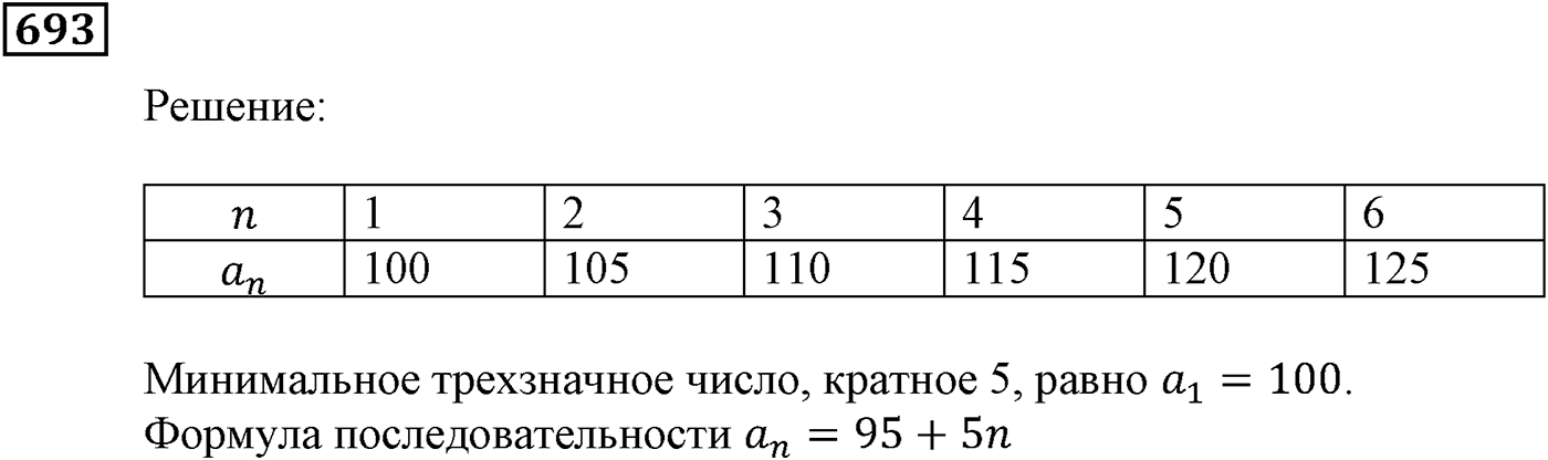 Числовые последовательности. §21. Числовые последовательности. Номер №693 — решение 1