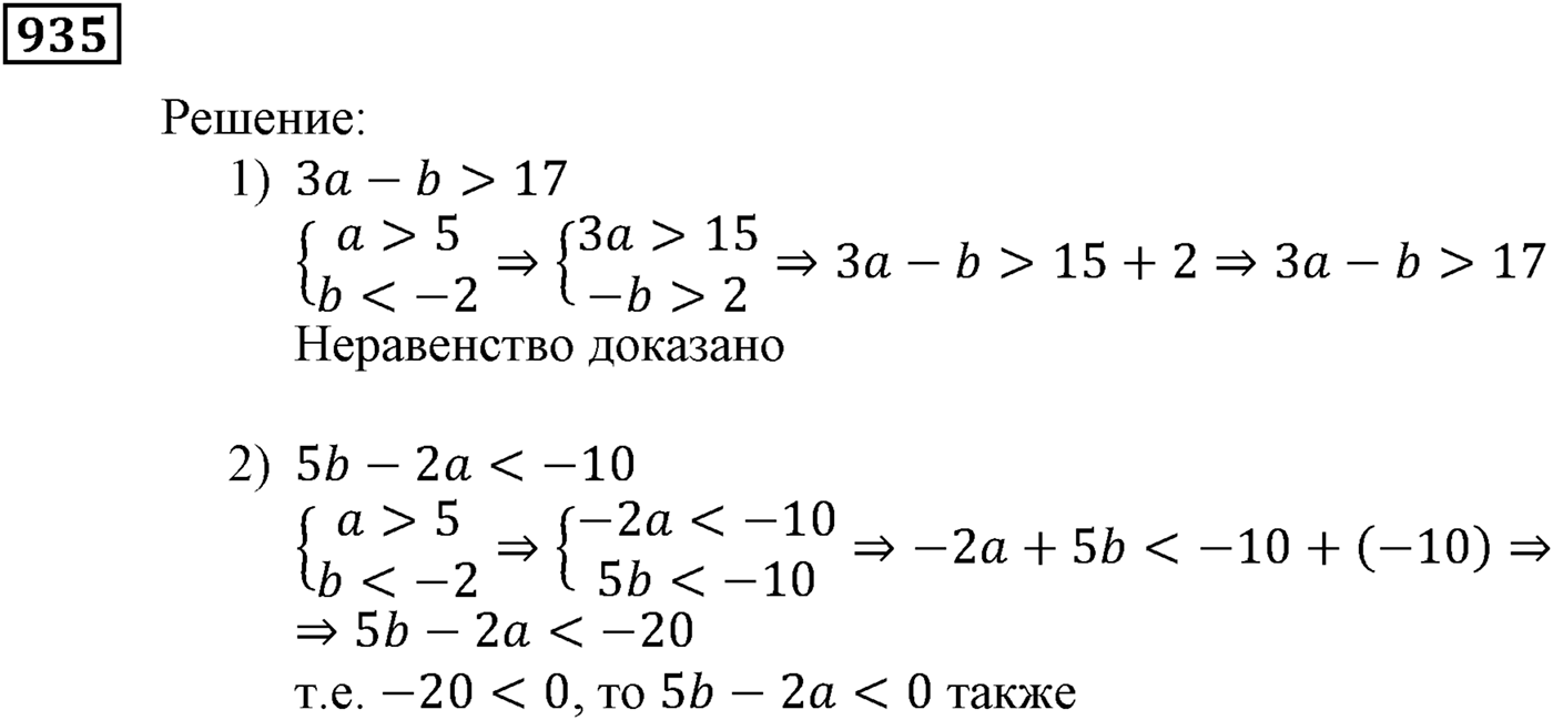 Упражнения для повторения курса алгебры 9 класса. Номер №935 — решение 1