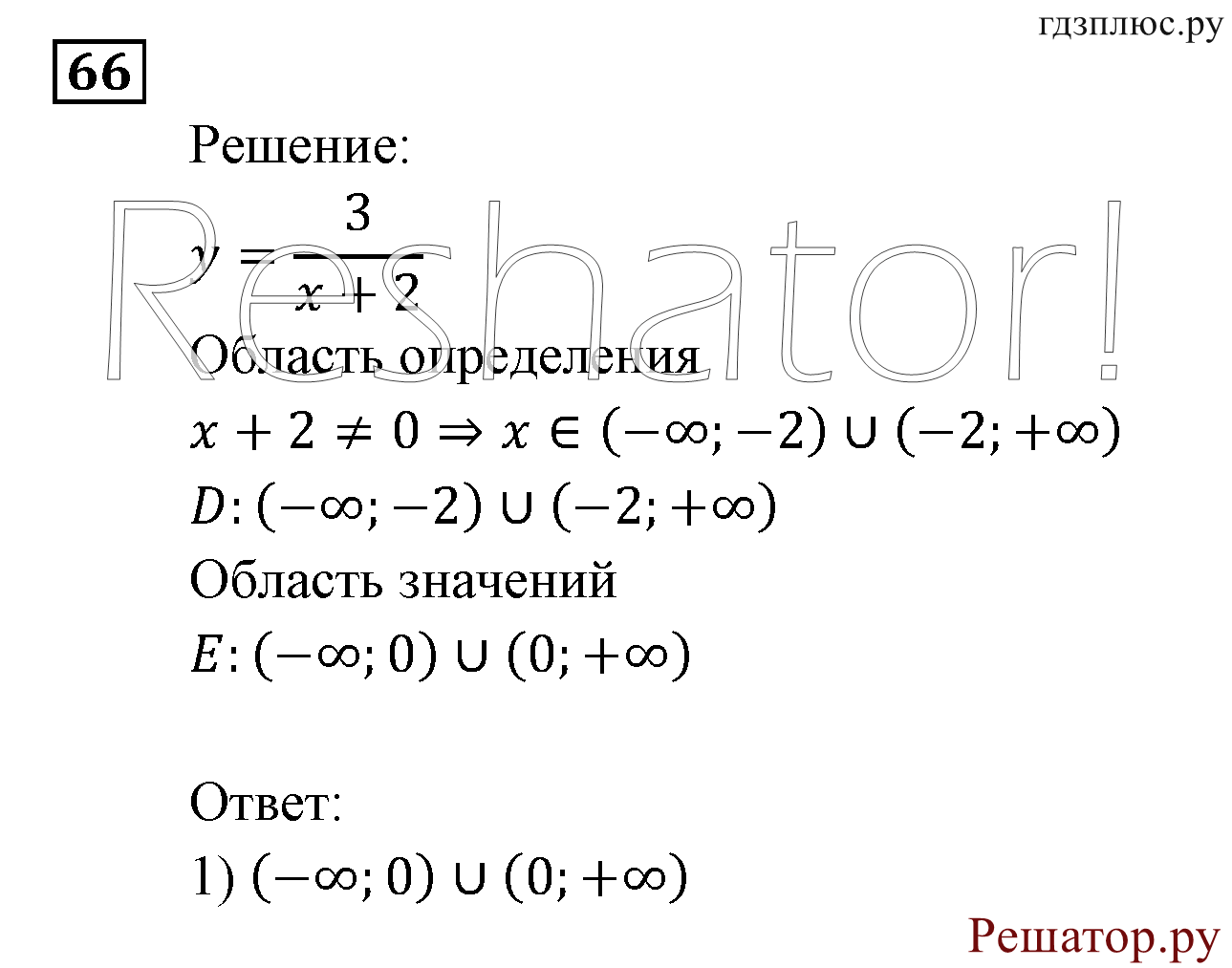 Итоговое повторение. Функции и графики. Номер №66 — решение 1