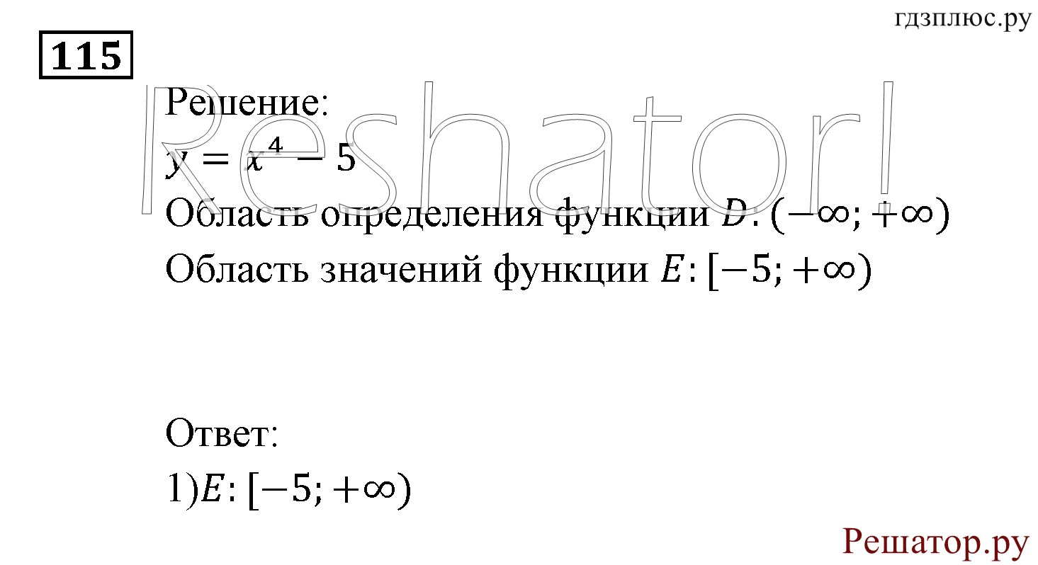 Итоговое повторение. Функции и графики. Номер №115 — решение 1
