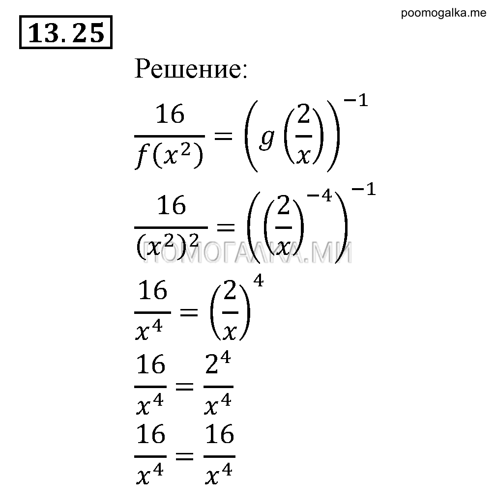 Числовые функции. §13. Функции у=х^-n (n є N), их свойства и графики. Номер №13.25 — решение 1