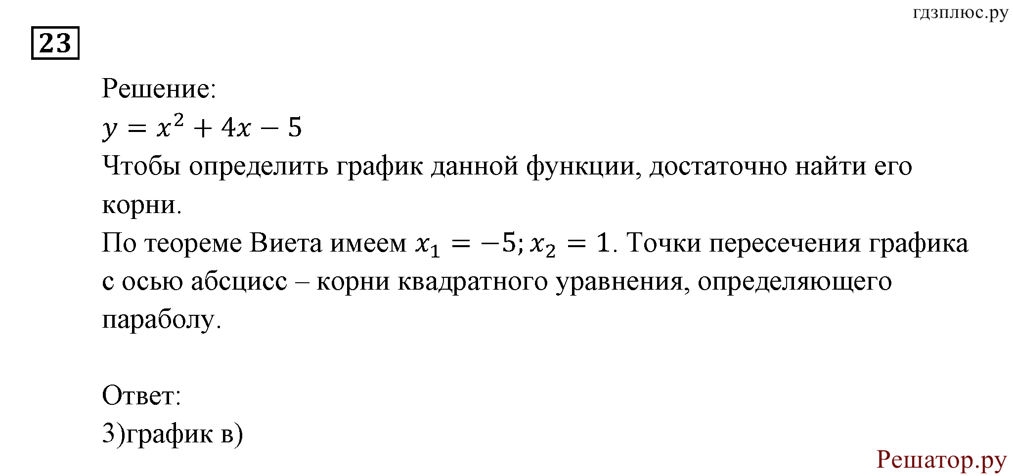 Итоговое повторение. Функции и графики. Номер №23 — решение 1