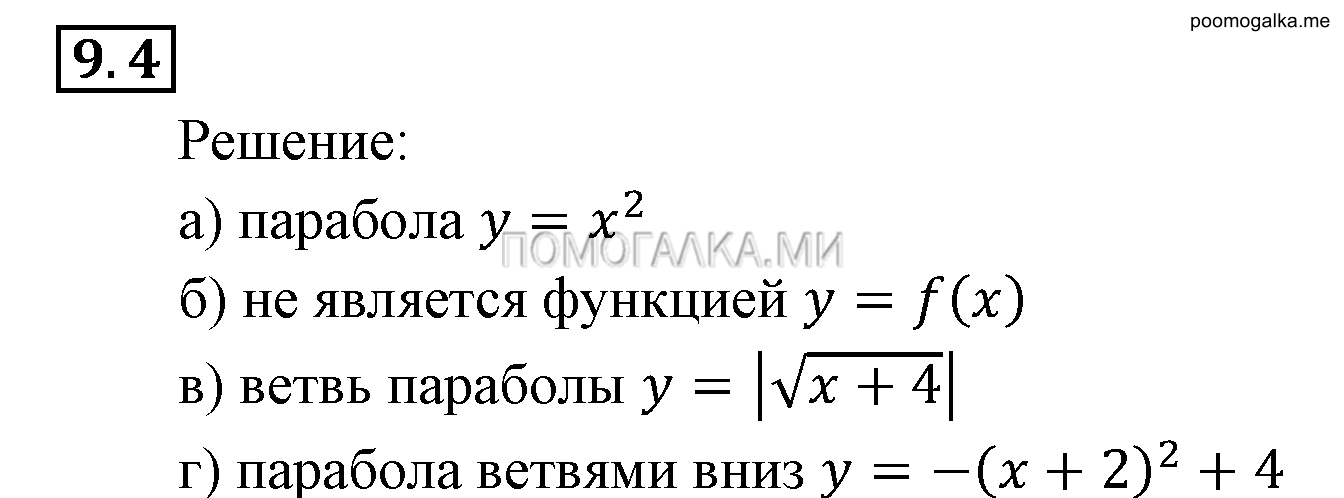 Числовые функции. §9. Способы задания функций. Номер №9.4 — решение 1