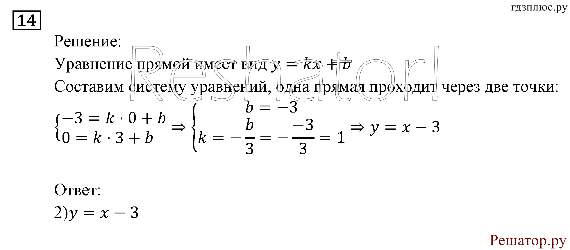 Итоговое повторение. Функции и графики. Номер №14 — решение 1