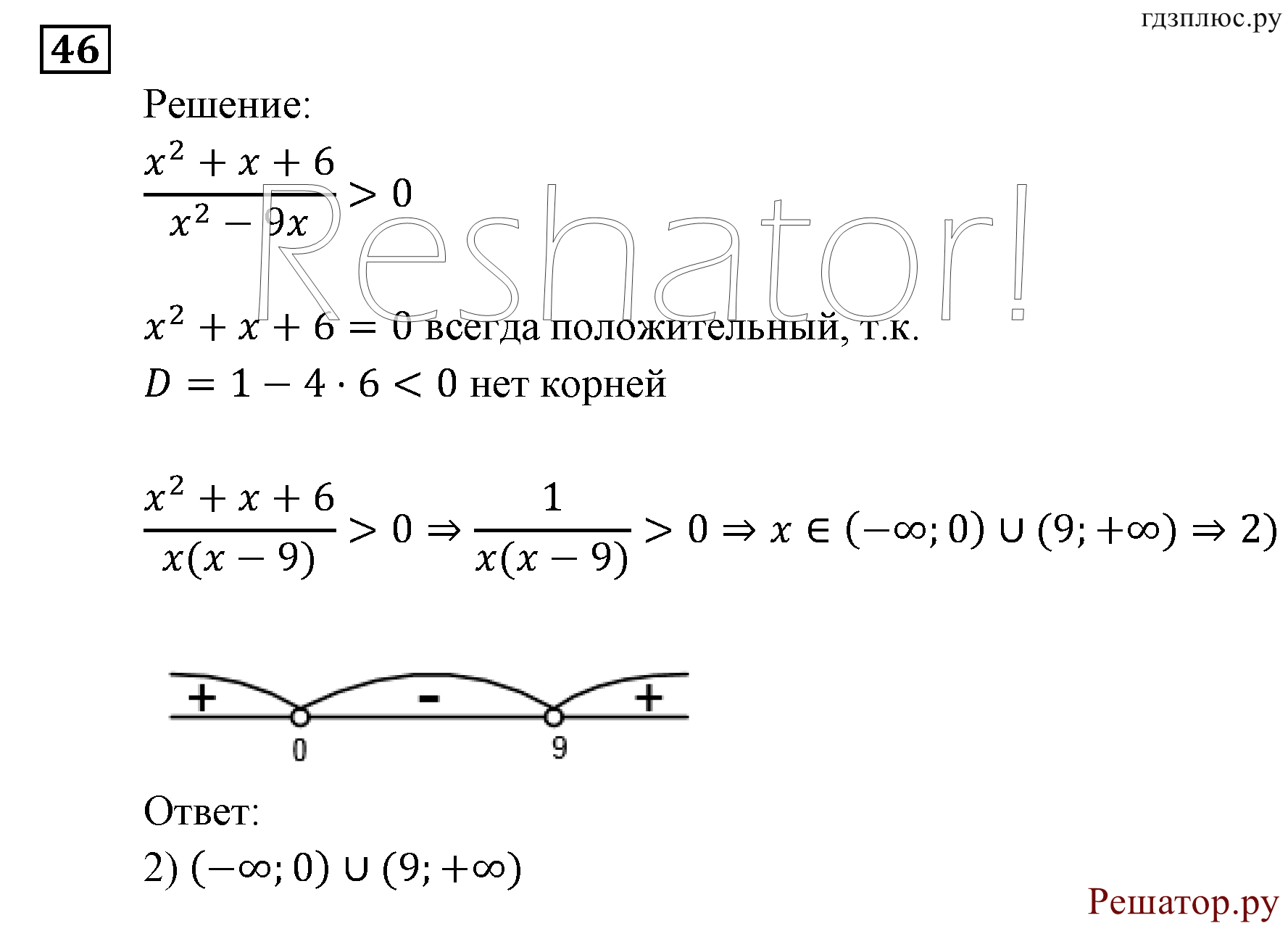 Итоговое повторение. Неравенства и системы неравенств. Номер №46 — решение 1