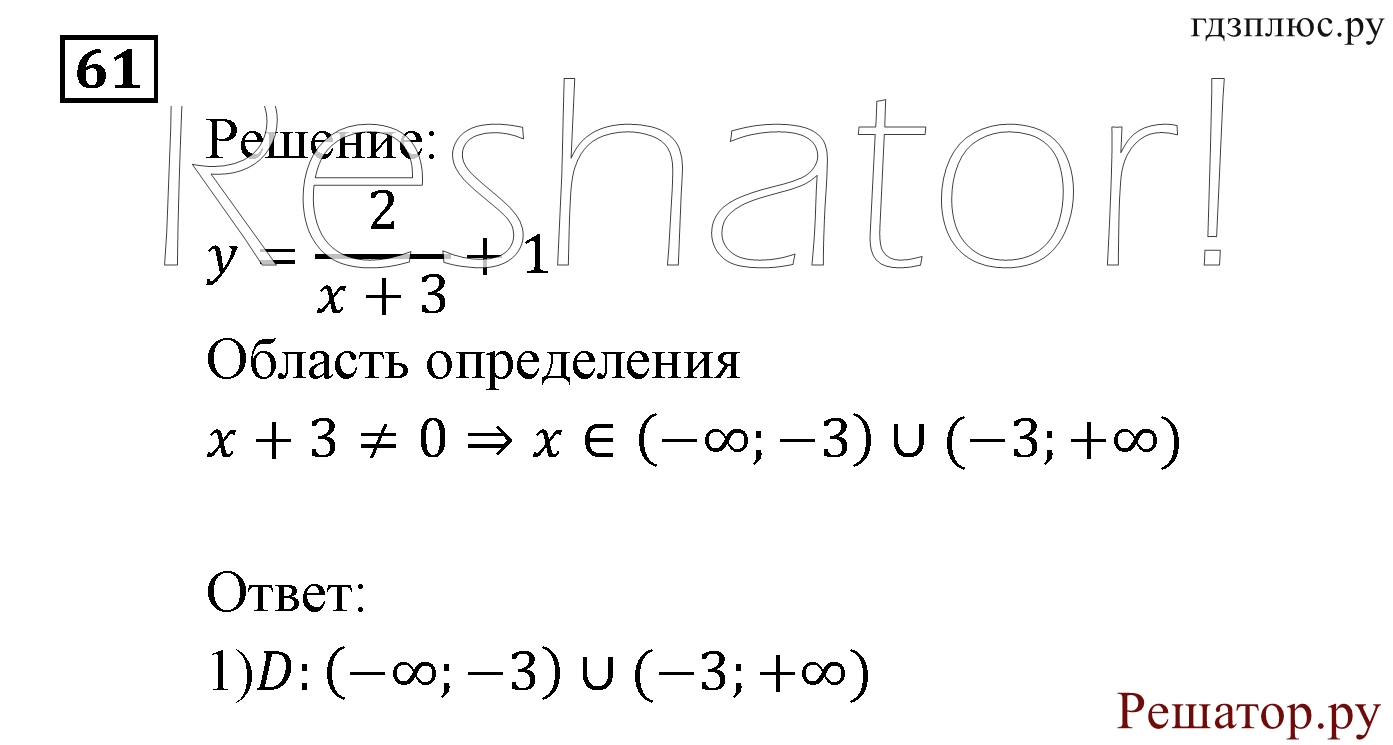 Итоговое повторение. Функции и графики. Номер №61 — решение 1