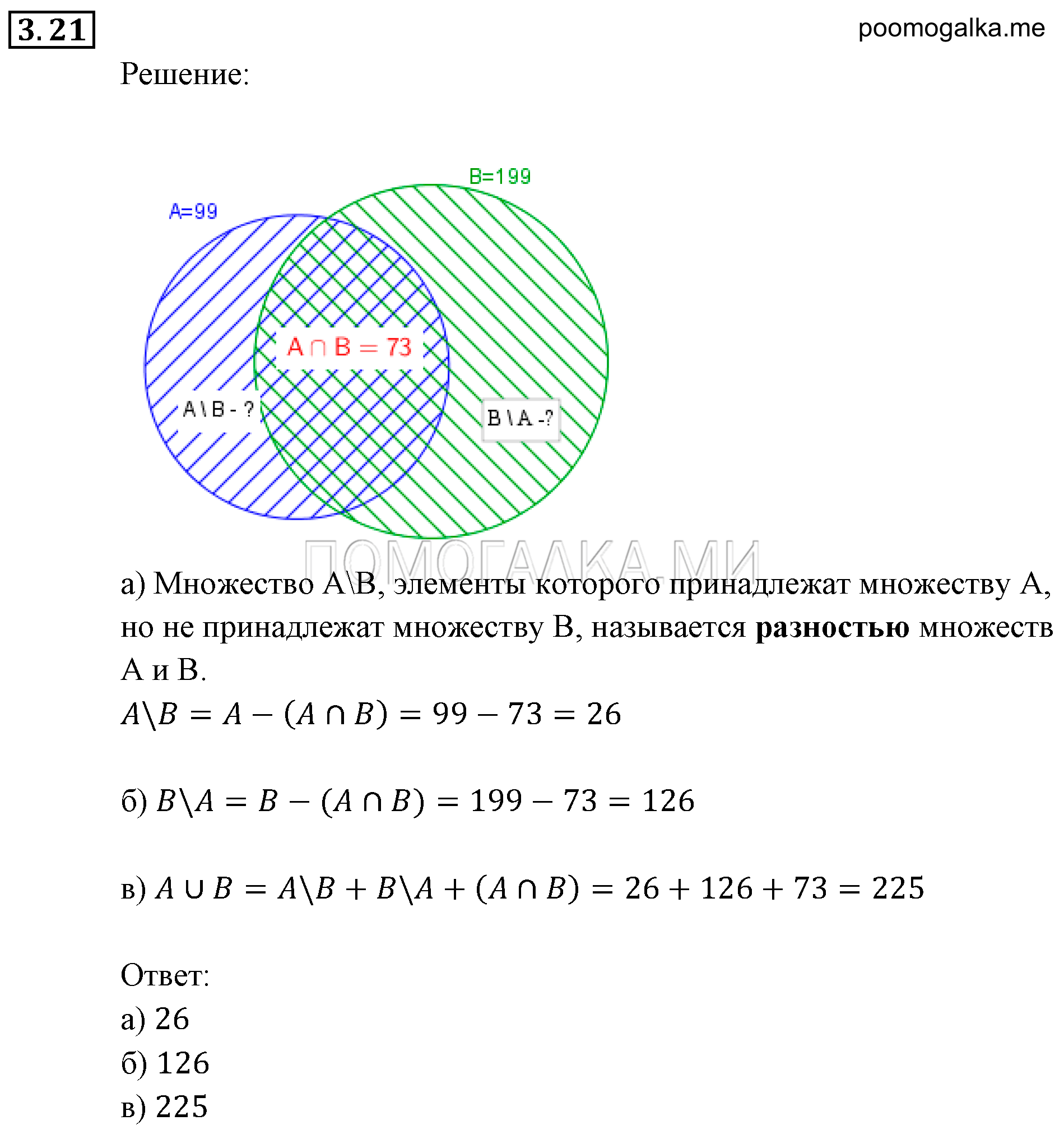 Неравенства и системы неравенств. §3. Множества и операции над ними. Номер №3.21 — решение 1
