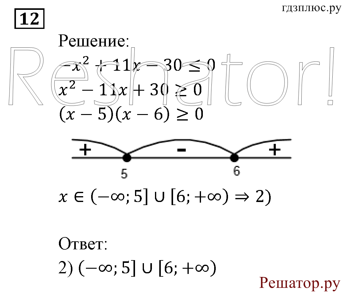 Итоговое повторение. Неравенства и системы неравенств. Номер №12 — решение 1