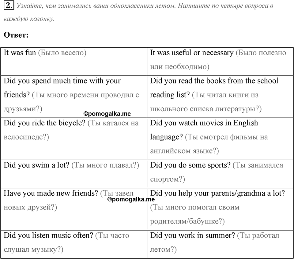 Families and Friends: Are We Happy Together?. Section 1. Unit 1 exercise №2 — решение 1