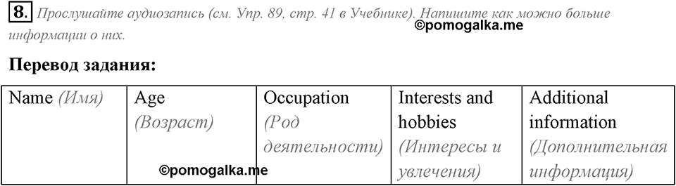 Families and Friends: Are We Happy Together?. Section 1. Unit 1 exercise №8 — решение 1