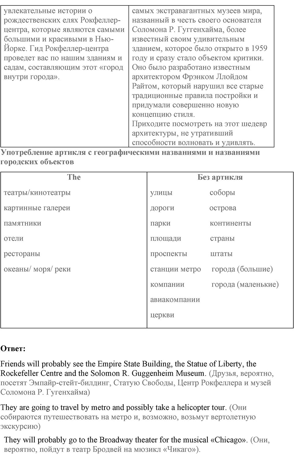 Unit 1. Hello America!. New York, New York. lesson 2-3 exercise №4 — решение 2