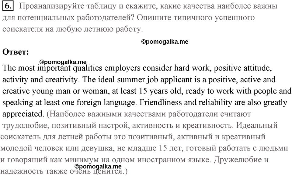 Unit 6. What are you going to do in summer?. The job for you. lesson 5-6 exercise №6 — решение 1
