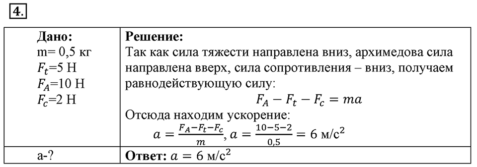 Законы взаимодействия и движения тел. §11. Второй закон Ньютона. Параграф §11 упражнение 11 №4 — решение 1