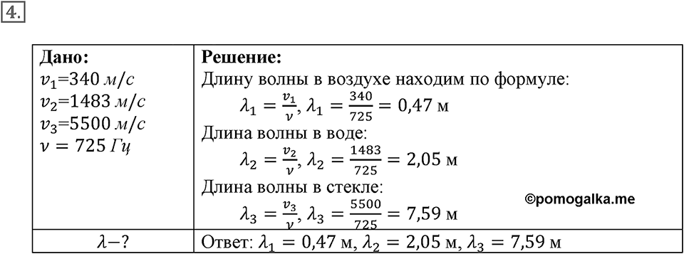 Механические колебания и волны. Звук. §32. Распространение звука. Звуковые волны. Параграф §32 упражнение 32 №4 — решение 1