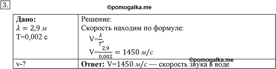 Механические колебания и волны. Звук. §32. Распространение звука. Звуковые волны. Параграф §32 упражнение 32 №3 — решение 1