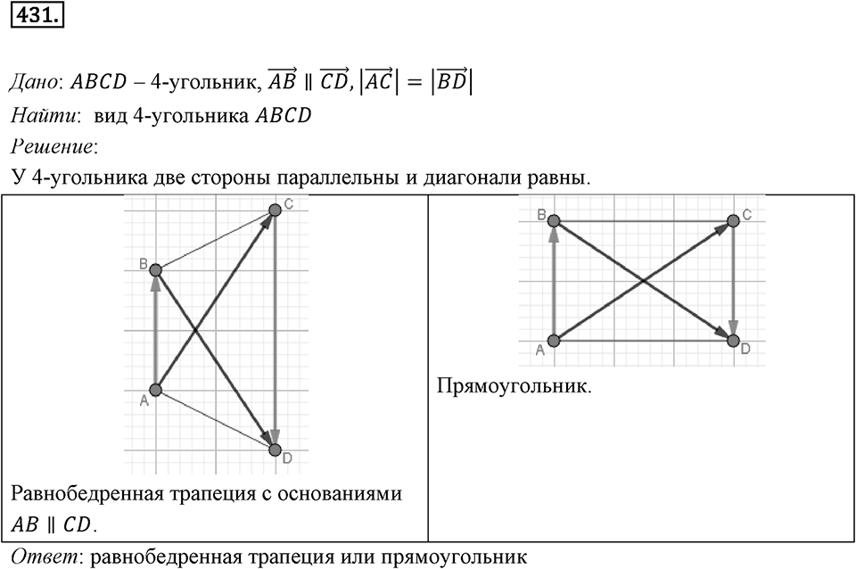 §12. Понятие вектора. Номер №431 — решение 1