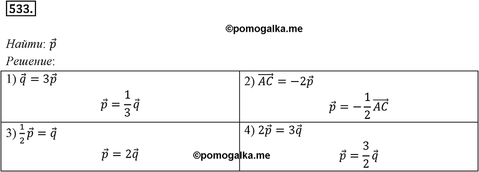 §15. Умножение вектора на число. Номер №533 — решение 1