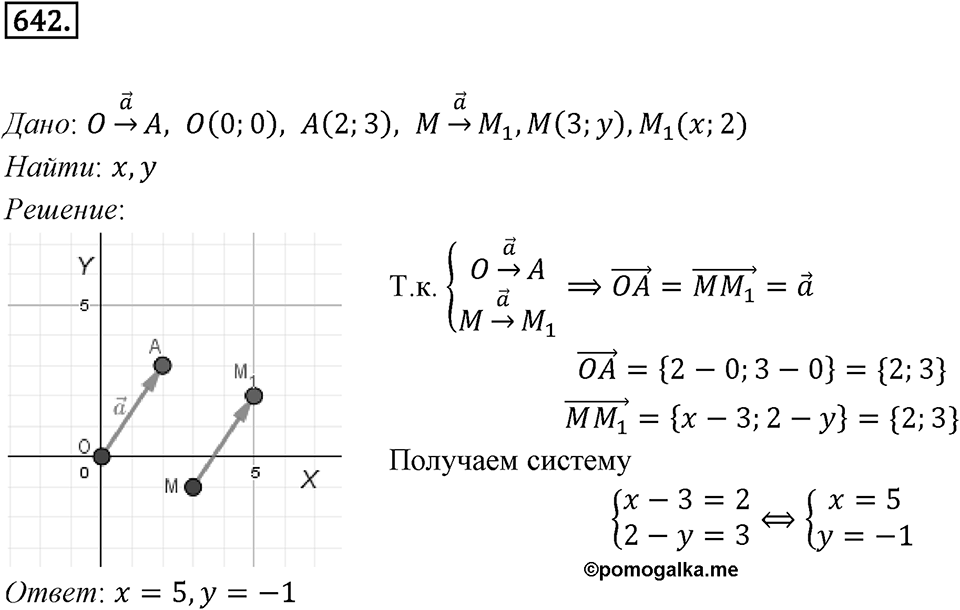 §17. Движение (перемещение) Фигуры. Параллельный перенос. Номер №642 — решение 1