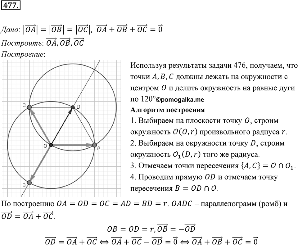 §14. Сложение и вычитание векторов. Номер №477 — решение 1