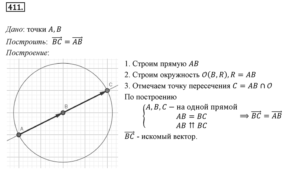 §12. Понятие вектора. Номер №411 — решение 1