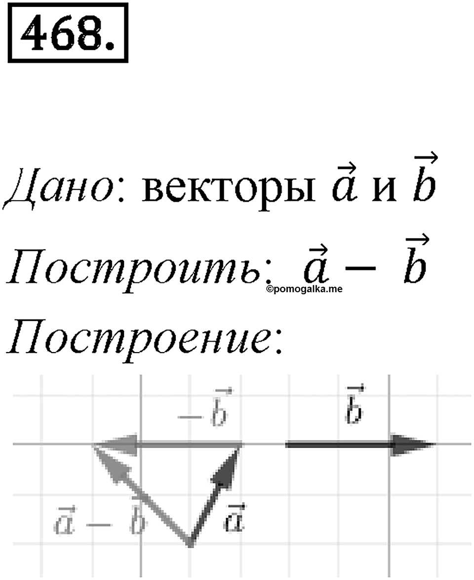 §14. Сложение и вычитание векторов. Номер №468 — решение 1