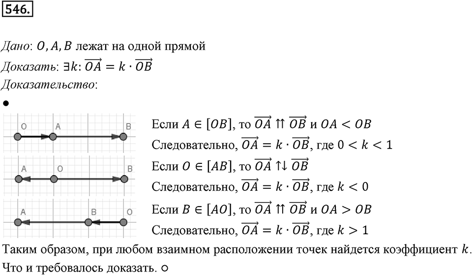 §15. Умножение вектора на число. Номер №546 — решение 1