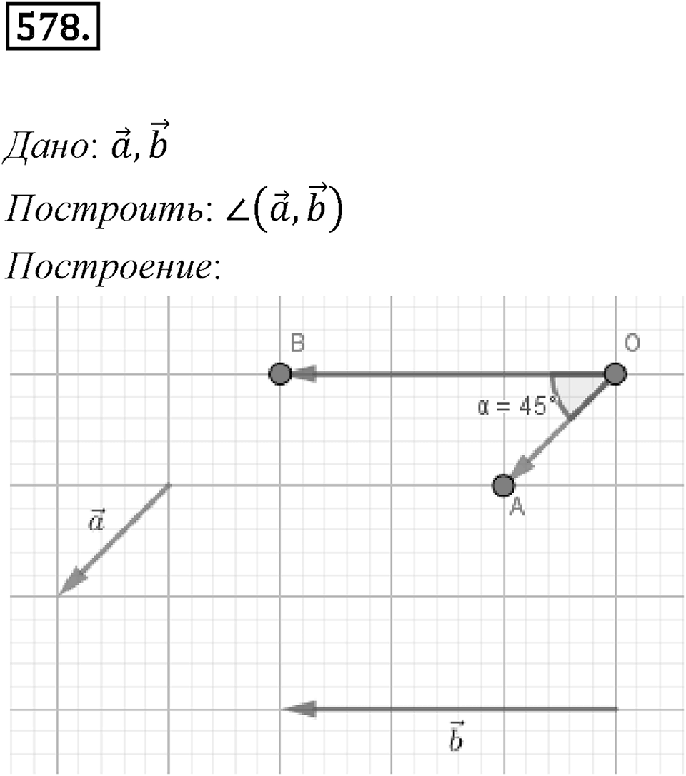§16. Скалярное произведение векторов. Номер №578 — решение 1