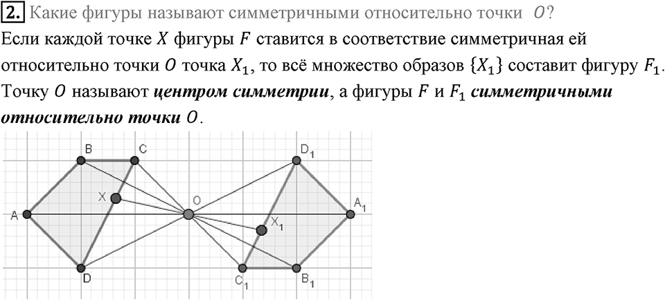 §19. Центральная симметрия. Поворот. Вопросы к параграфу §19 Номер 2 — решение 1