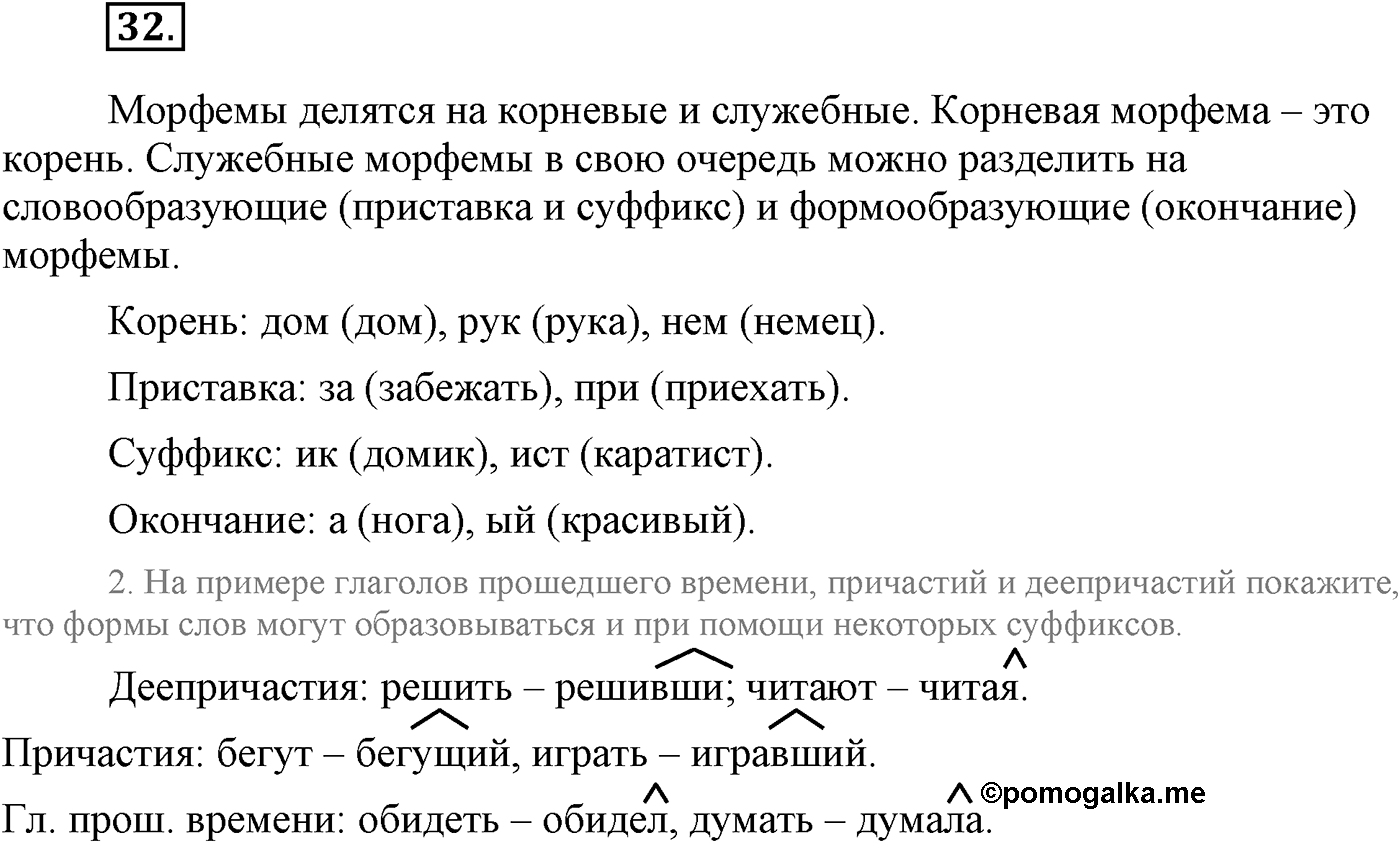 Повторение изученного в 5-8-м классах. §3. Фонетика, словообразование, лексика. Упражнение №32 — решение 1